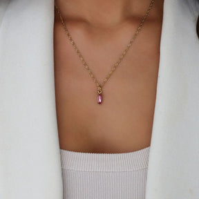 Urbanti Stainless Steel Quartet Birthstone Necklace