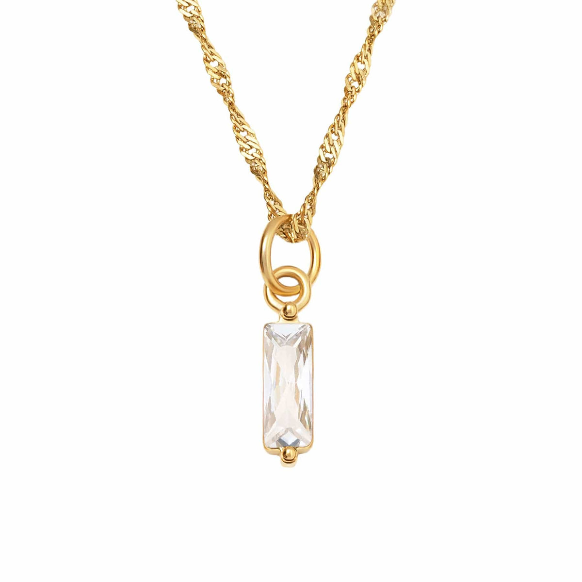 Urbanti Stainless Steel Quartet Birthstone Necklace