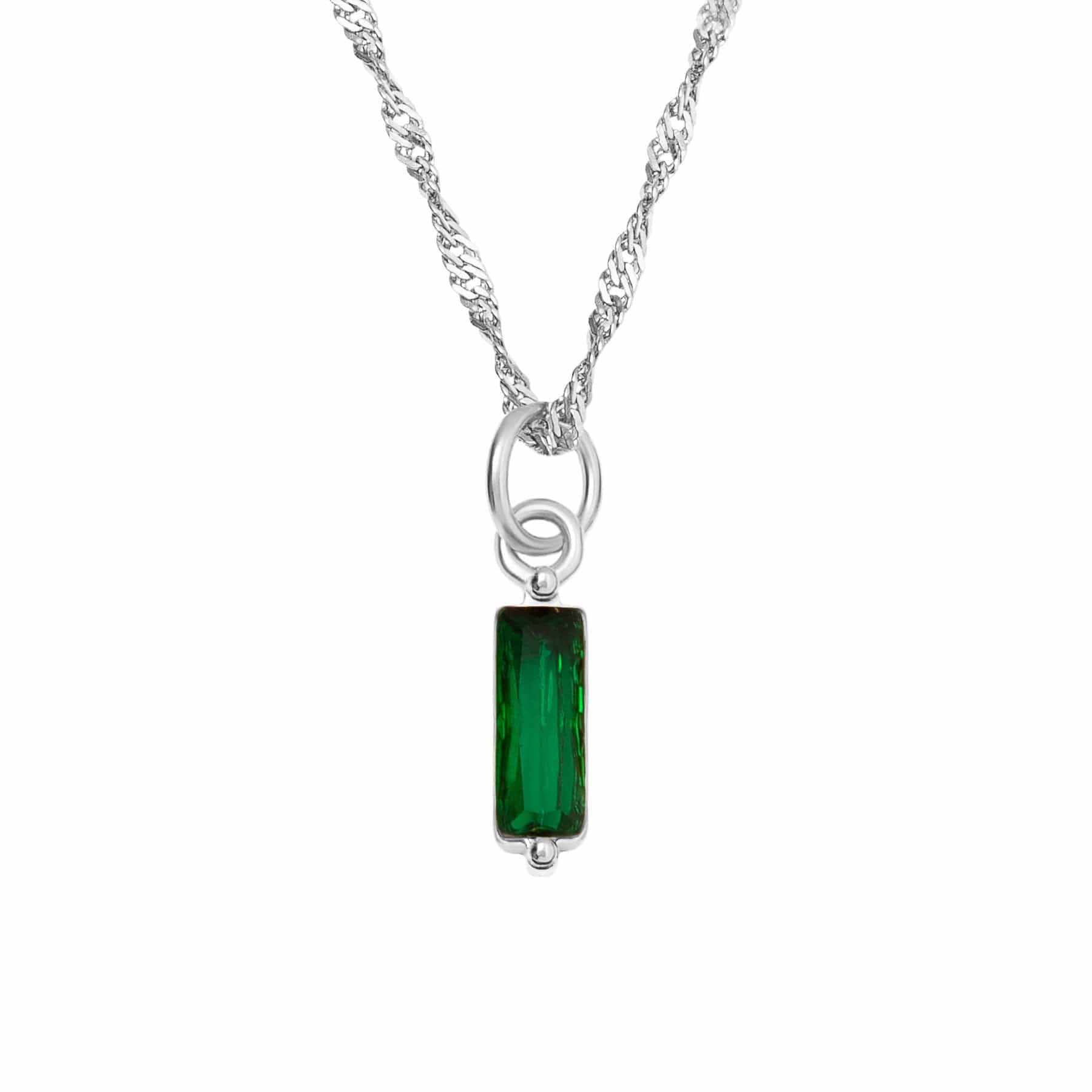 Urbanti Stainless Steel Quartet Birthstone Necklace Silver / May