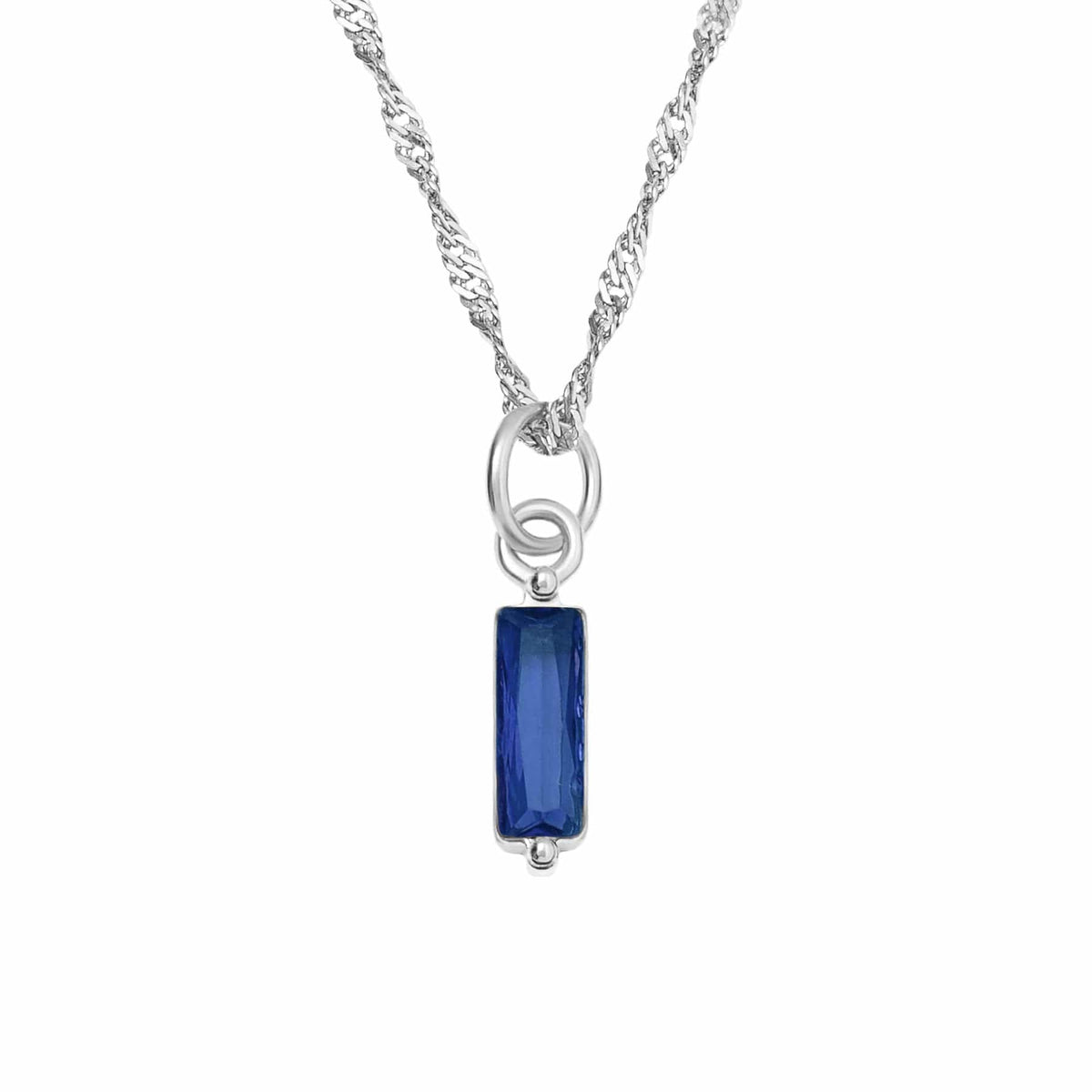 Urbanti Stainless Steel Quartet Birthstone Necklace Silver / September