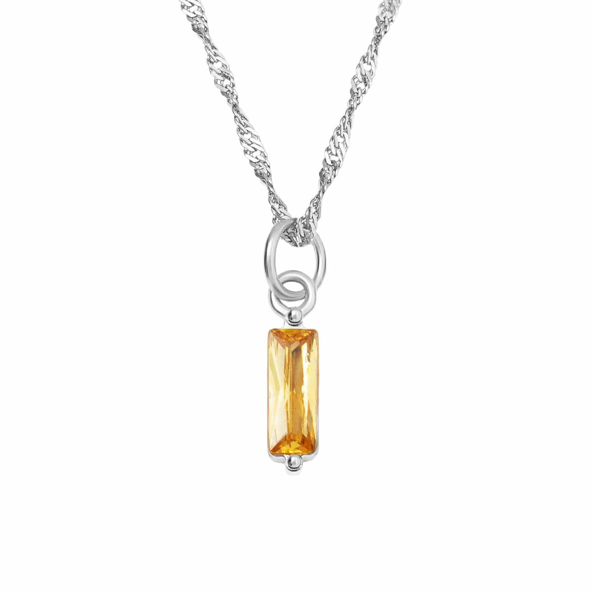 Urbanti Stainless Steel Quartet Birthstone Necklace Silver / November