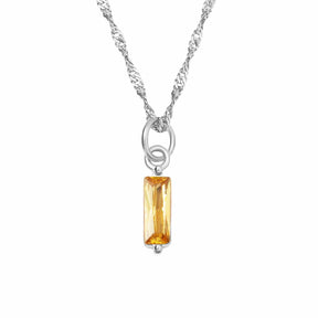 Urbanti Stainless Steel Quartet Birthstone Necklace Silver / November