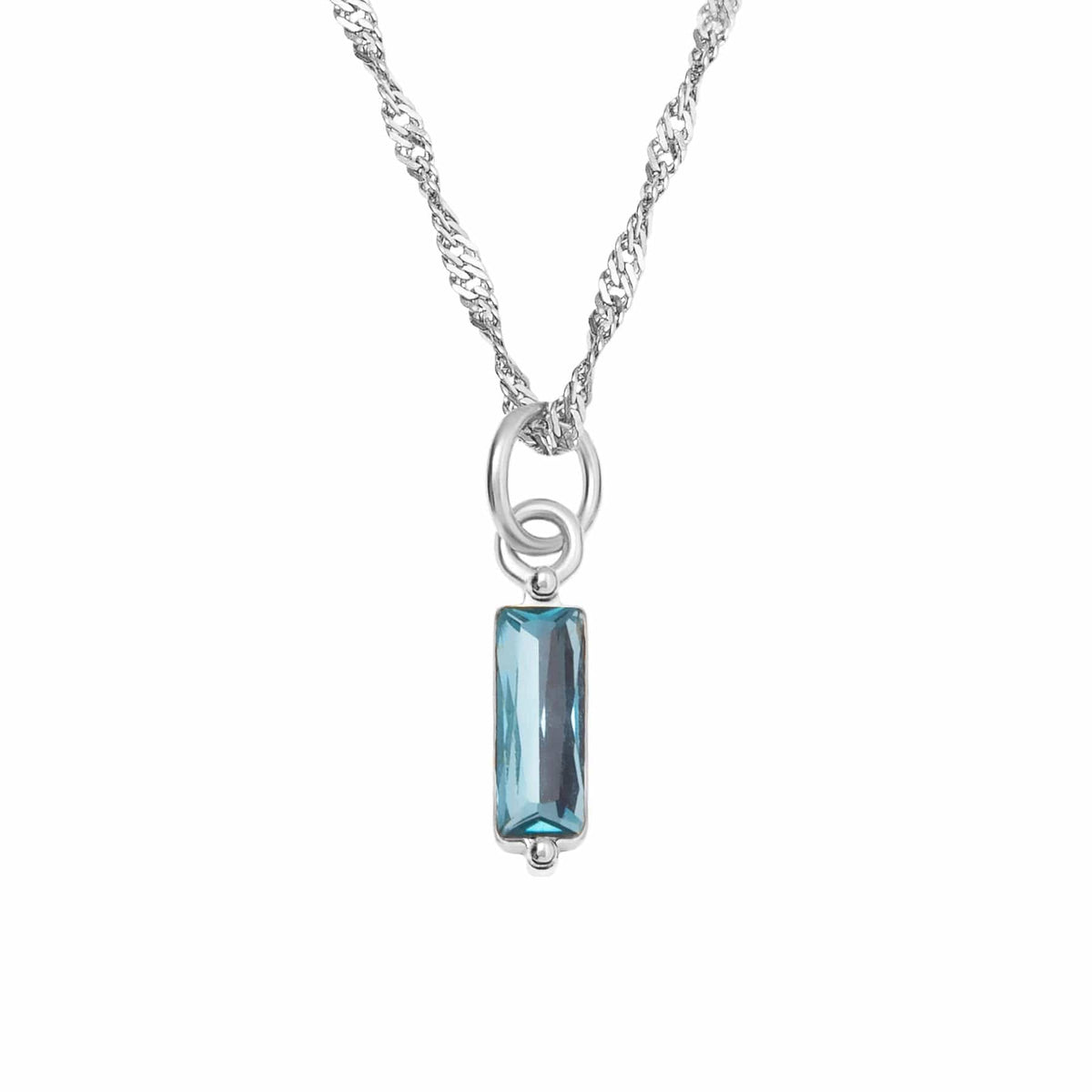 Urbanti Stainless Steel Quartet Birthstone Necklace Silver / December
