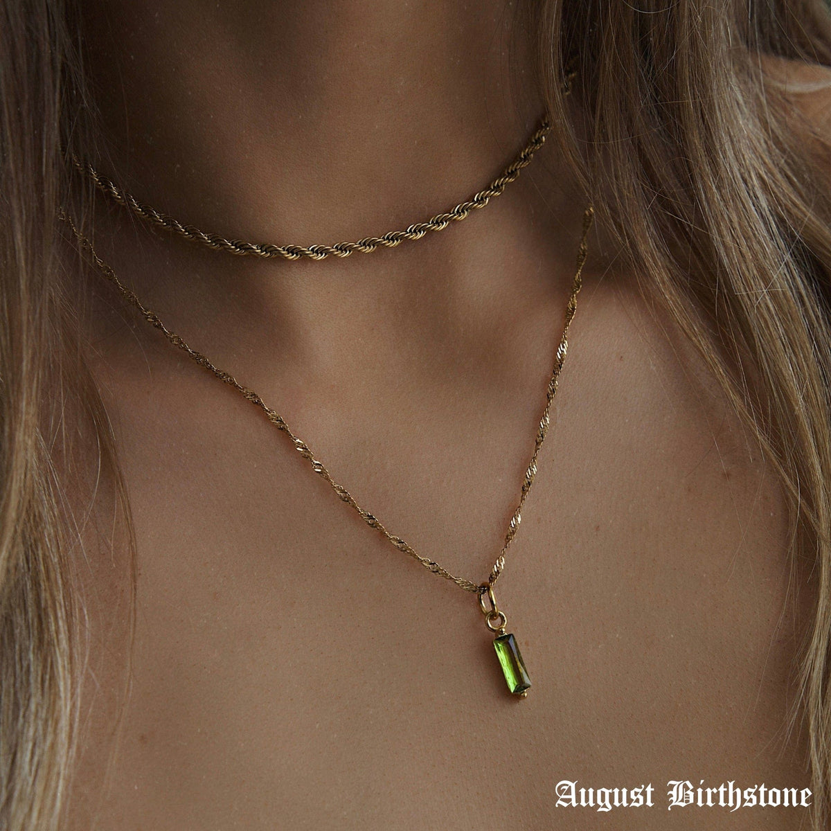 Urbanti Stainless Steel Quartet Birthstone Necklace