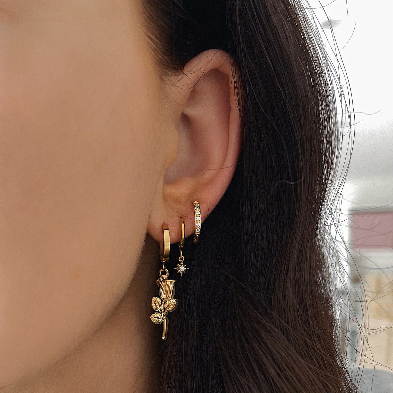 Urbanti Stainless Steel Radiance Hoop Earrings