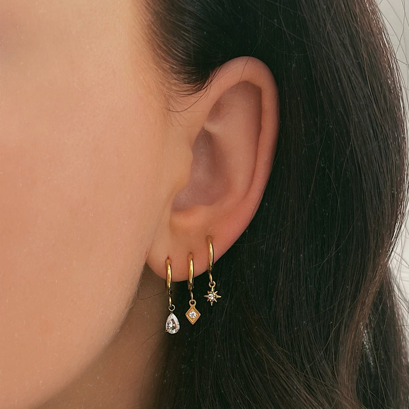 Urbanti Stainless Steel Radiance Hoop Earrings