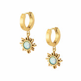 Urbanti Stainless Steel Rae Opal Hoop Earrings Gold