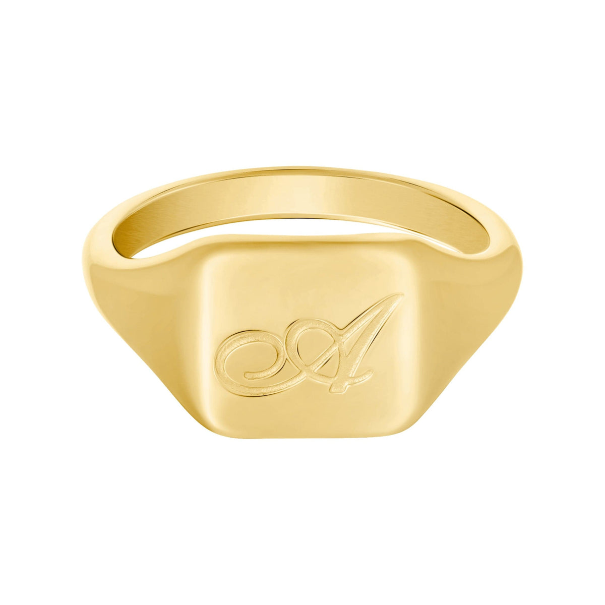 Urbanti Stainless Steel Raina Initial Signet Ring