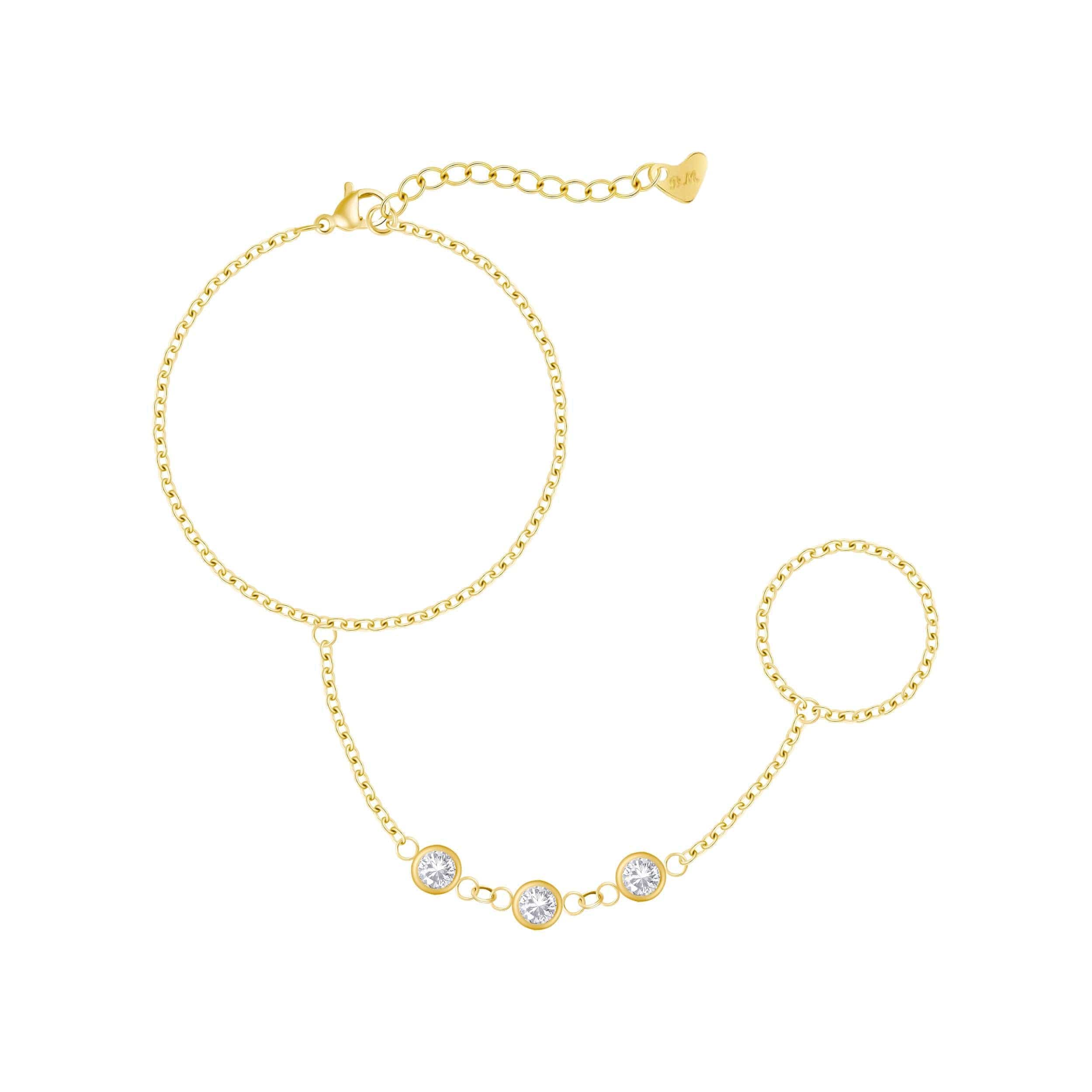 Urbanti Stainless Steel Raquel Hand Chain Bracelet