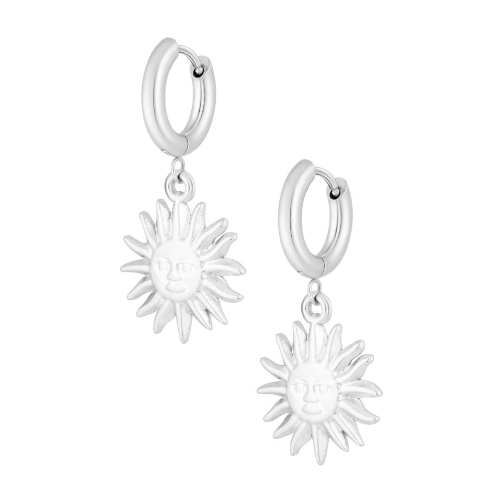 Urbanti Stainless Steel Ray Of Sunshine Hoop Earrings