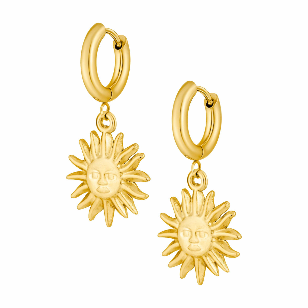 Urbanti Stainless Steel Ray Of Sunshine Hoop Earrings