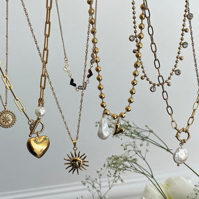 Urbanti Stainless Steel Ray Of Sunshine Necklace Gold