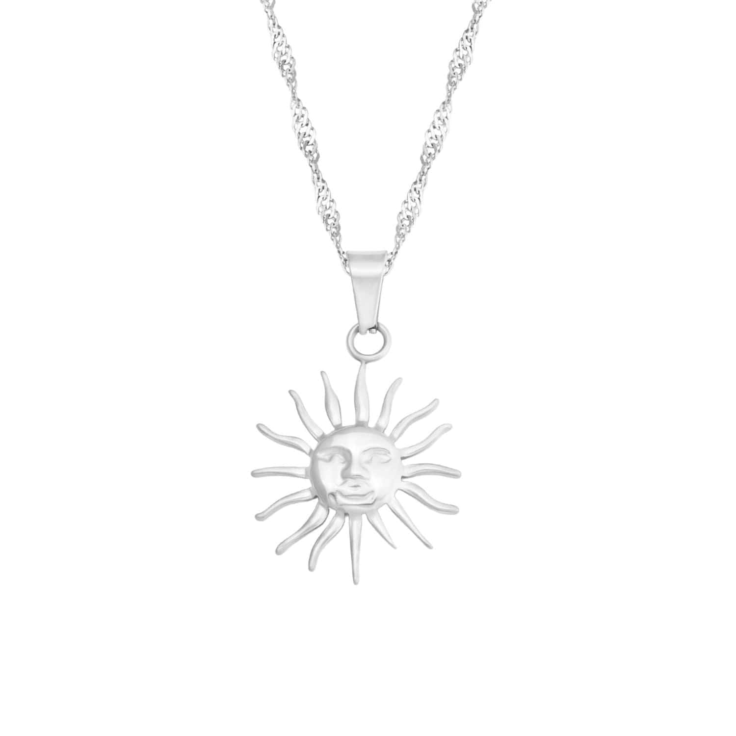Urbanti Stainless Steel Ray Of Sunshine Necklace Silver