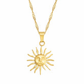 Urbanti Stainless Steel Ray Of Sunshine Necklace Gold