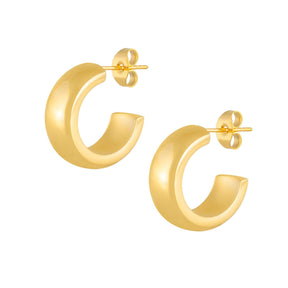 Urbanti Stainless Steel Reagan Hoop Earrings Gold