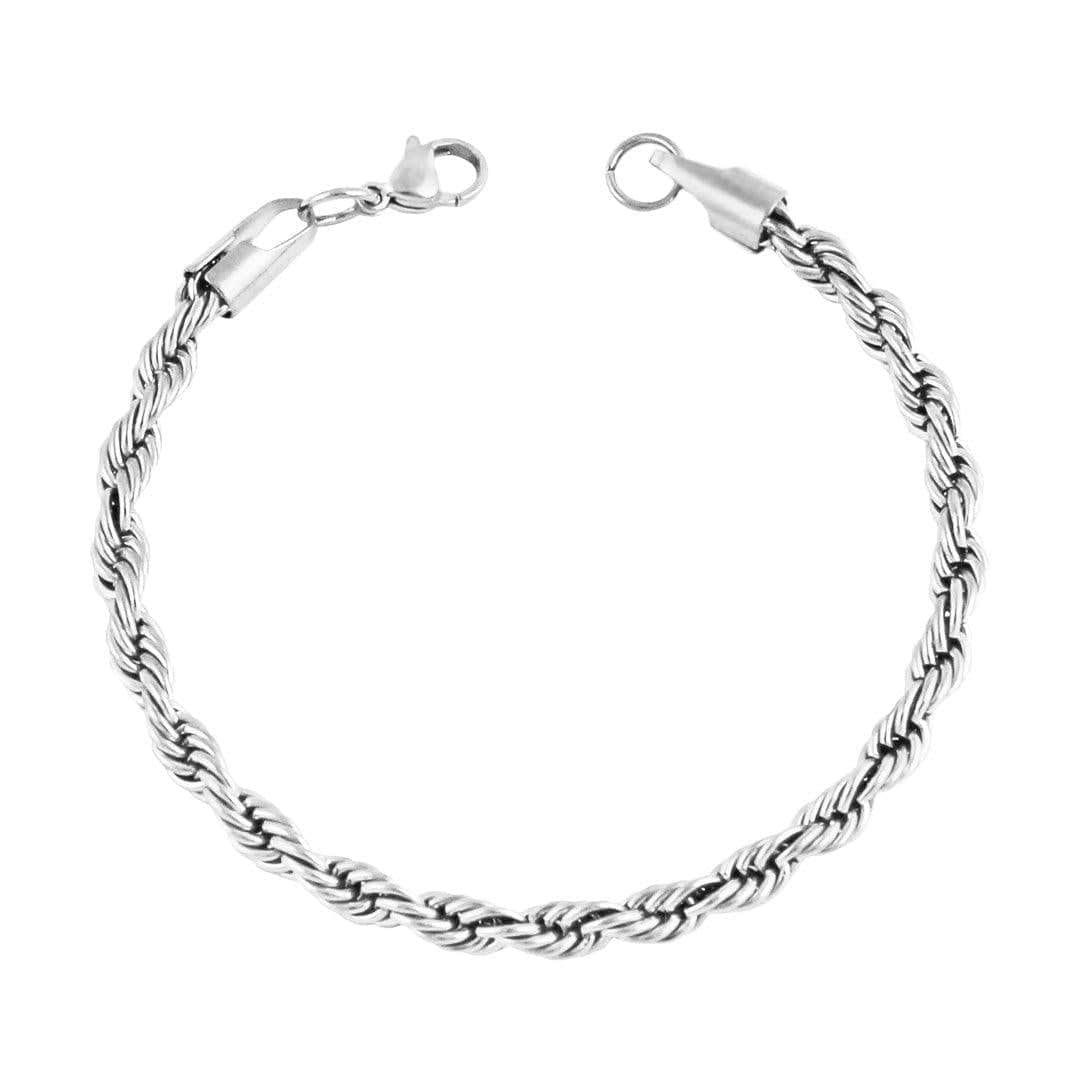 Urbanti Stainless Steel Reni Rope Bracelet Silver / Large