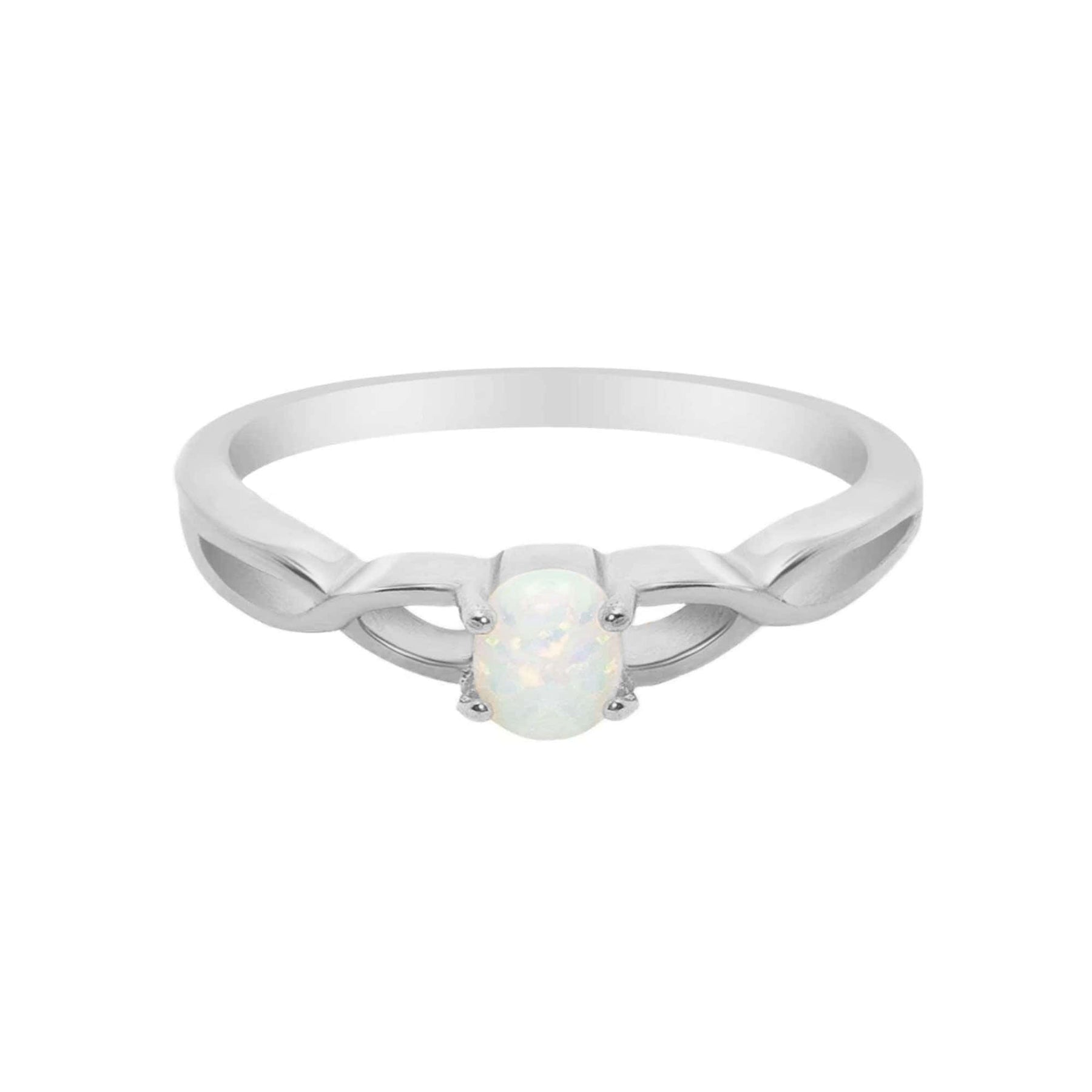 Urbanti Stainless Steel Rita Opal Ring Silver / US 5 / UK J / EUR 49 (x small)