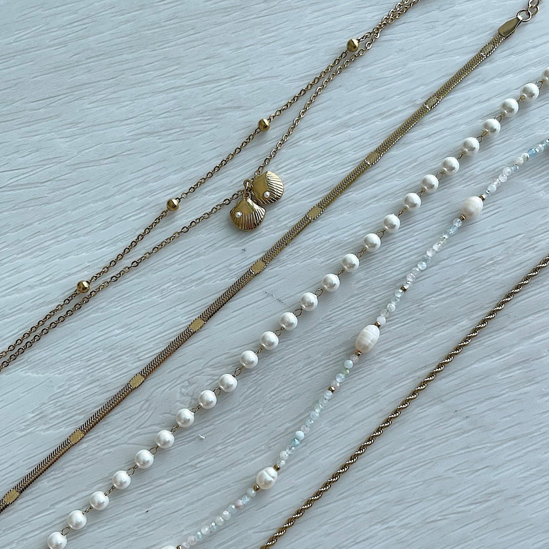 Urbanti Stainless Steel Rosie Pearl Anklet