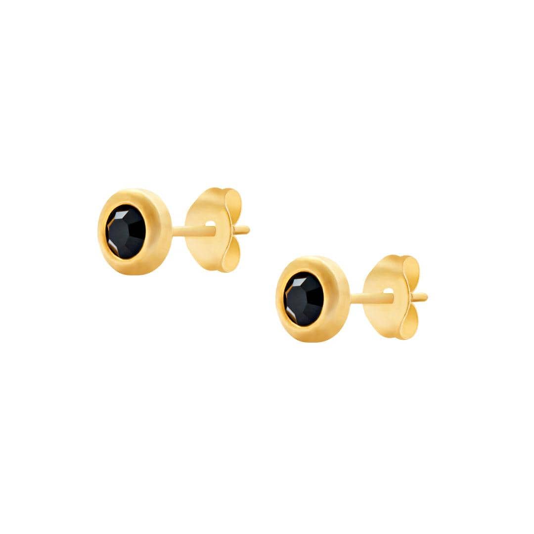Urbanti Stainless Steel Sable Stud Earrings Gold