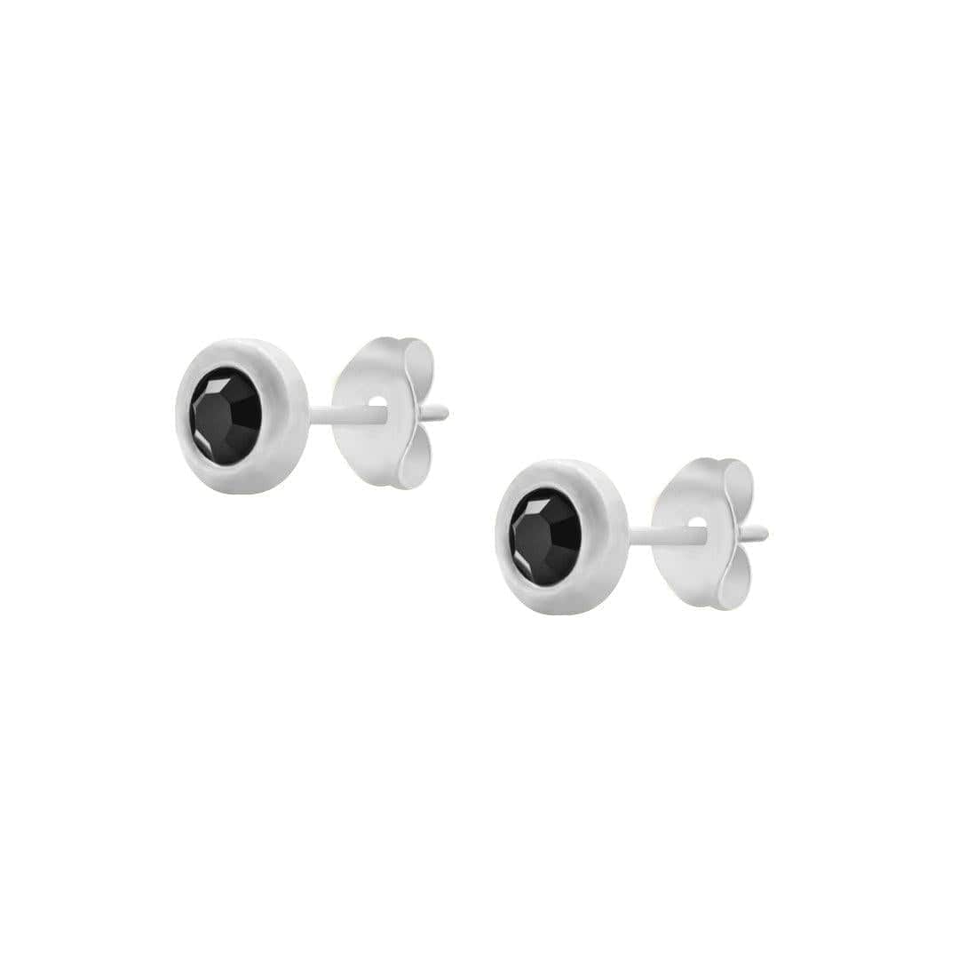 Urbanti Stainless Steel Sable Stud Earrings Silver