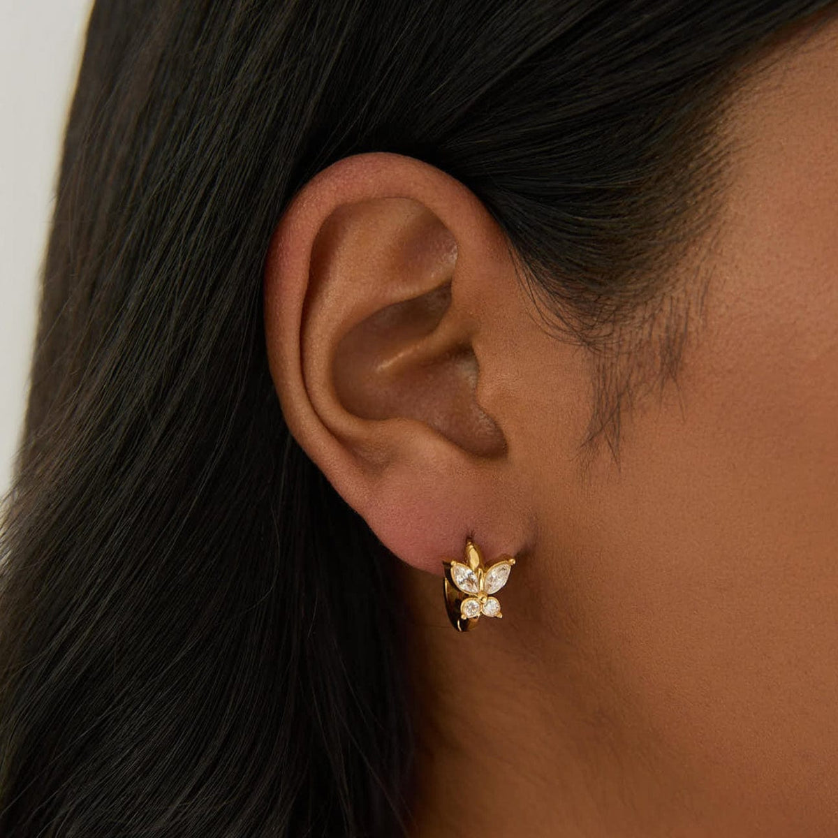 Urbanti Stainless Steel Savannah Butterfly Hoop Earrings