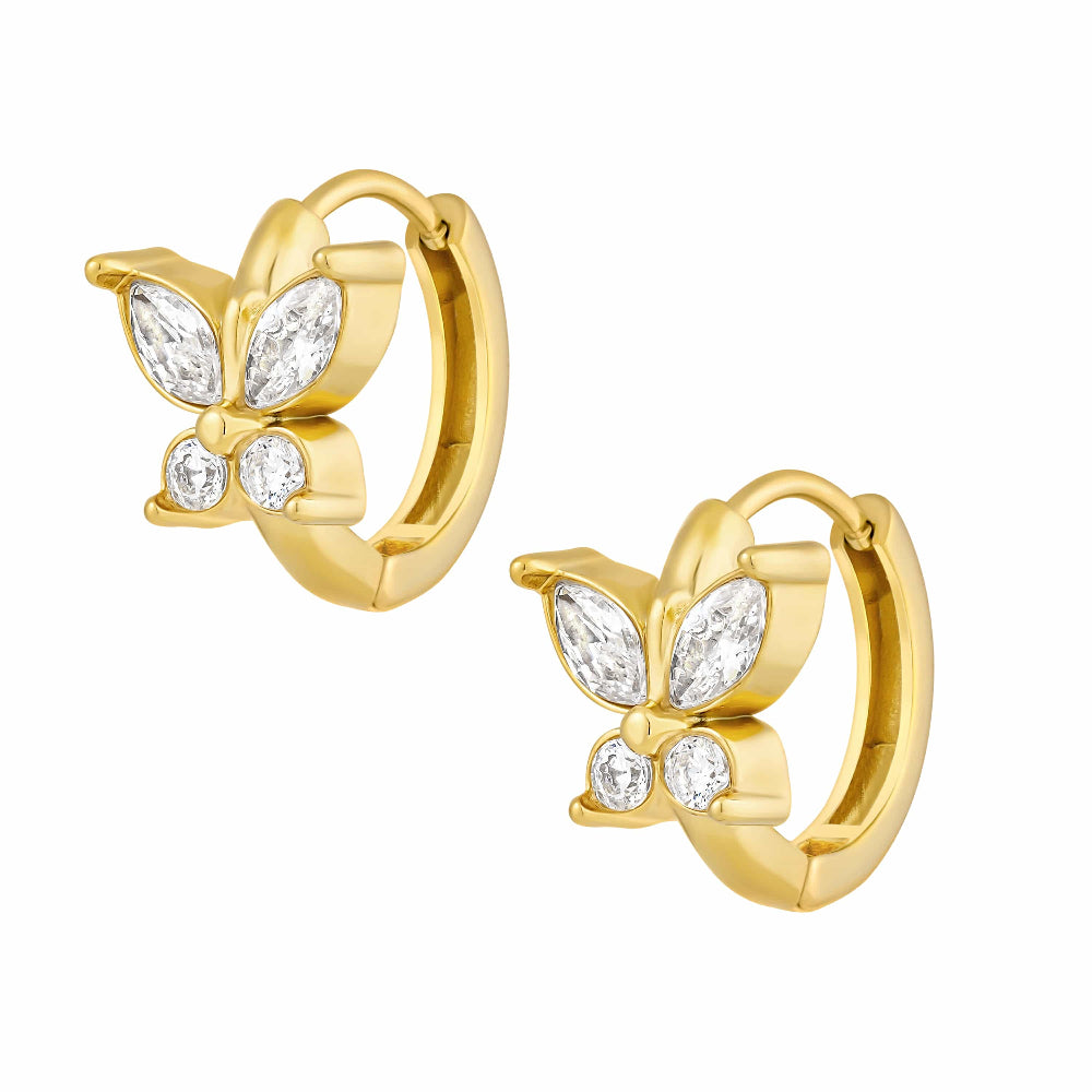 Urbanti Stainless Steel Savannah Butterfly Hoop Earrings