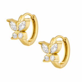 Urbanti Stainless Steel Savannah Butterfly Hoop Earrings