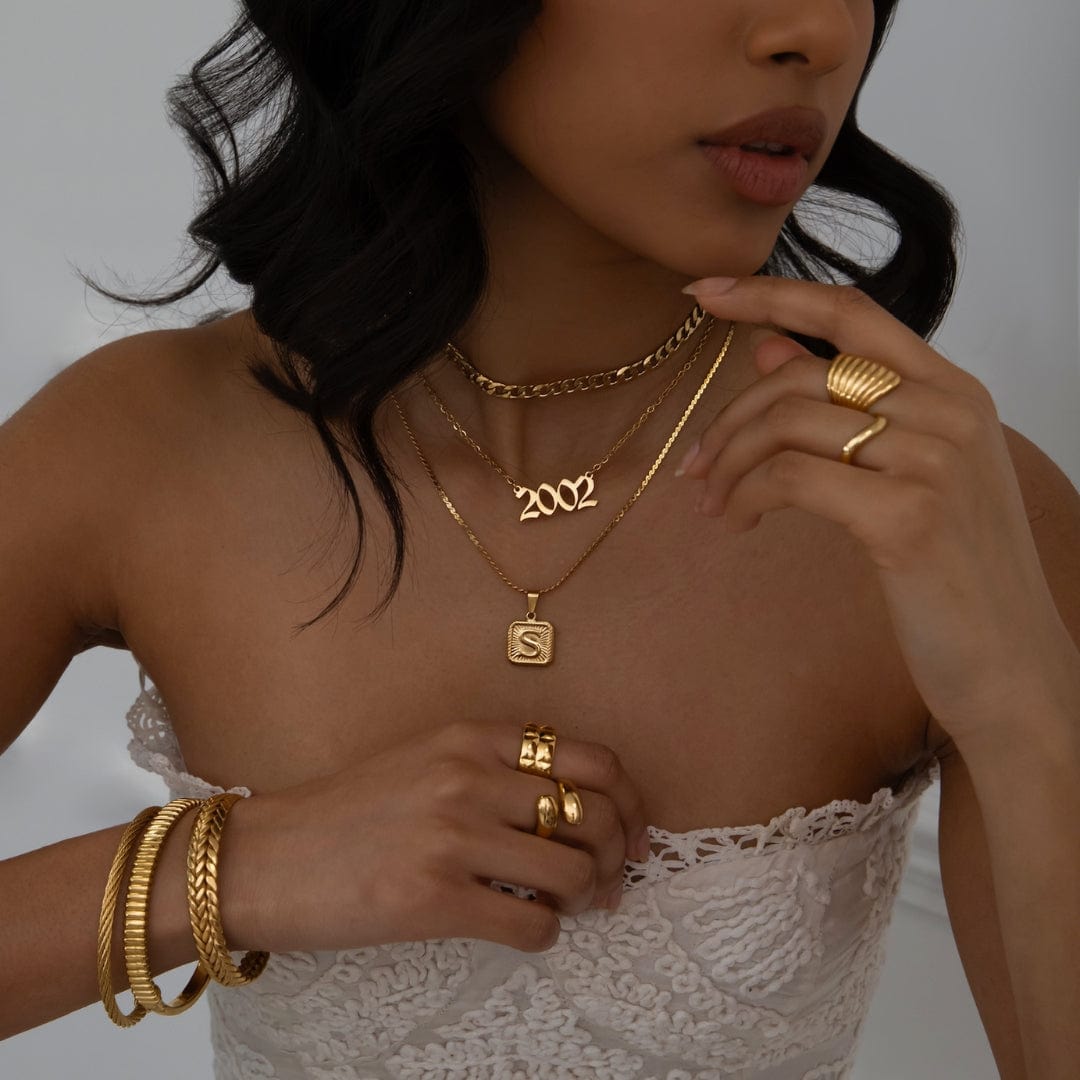 Urbanti Stainless Steel Script Year Choker Necklace