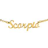 Urbanti Stainless Steel Script Zodiac Choker Necklace Gold / Capricorn
