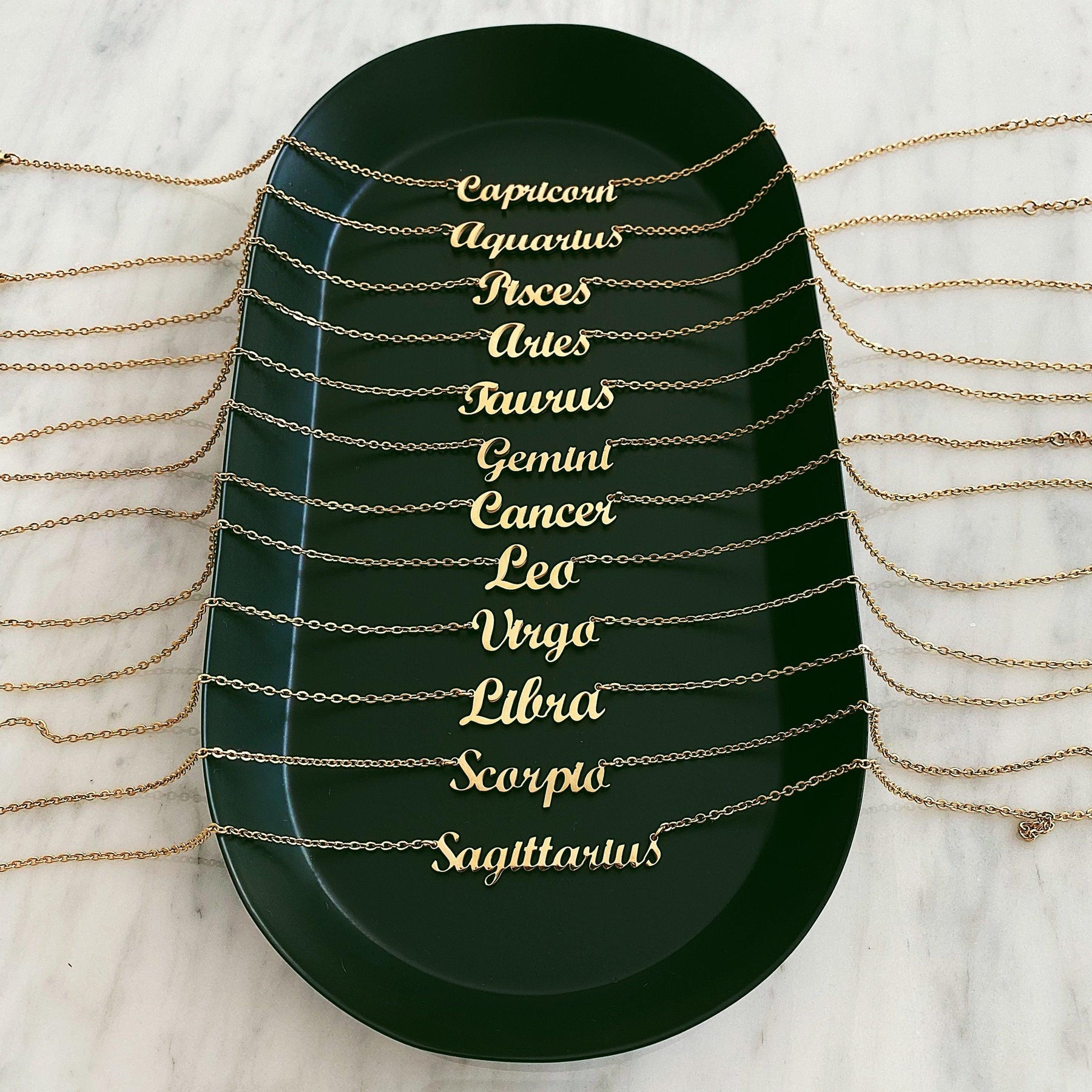 Urbanti Stainless Steel Script Zodiac Choker Necklace