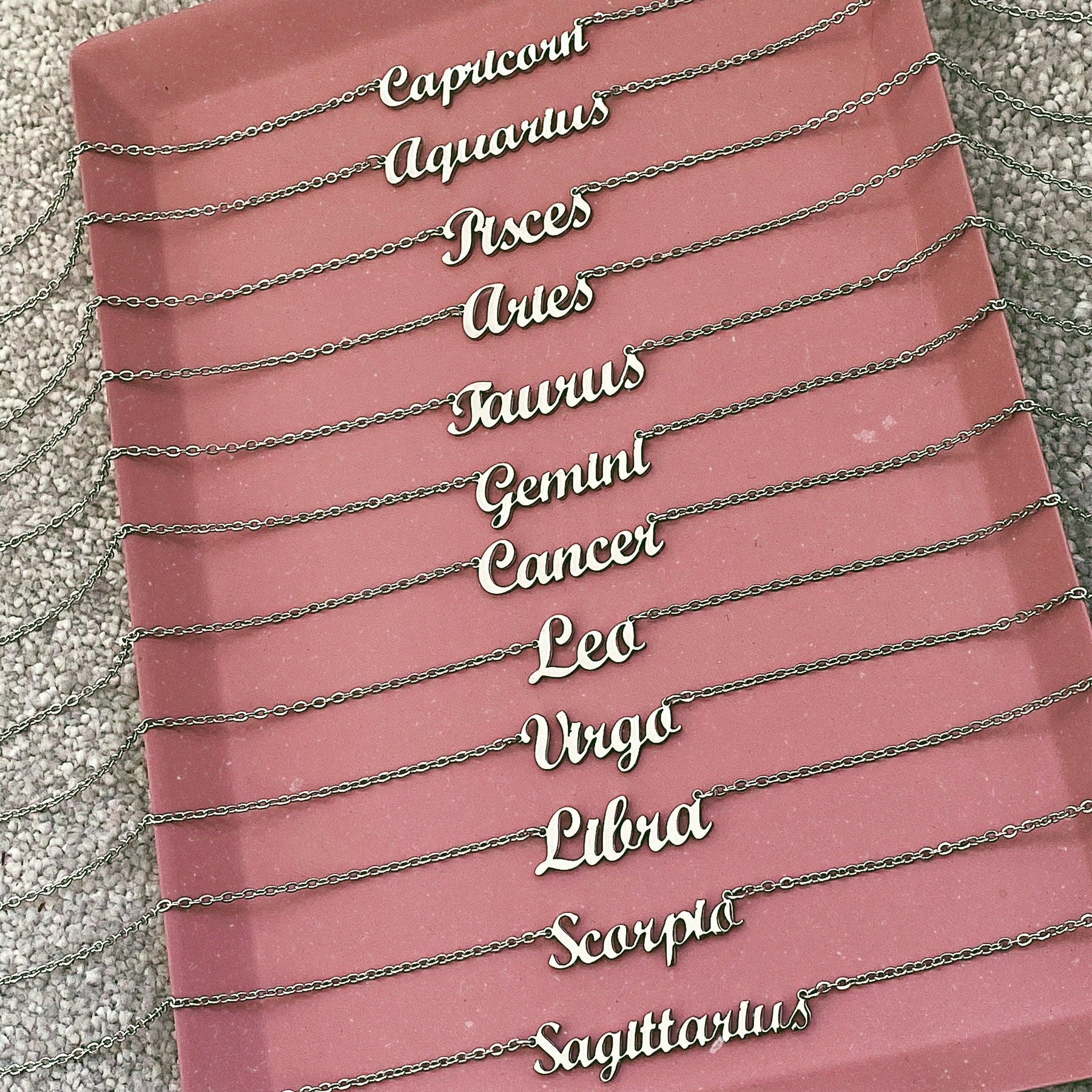 Urbanti Stainless Steel Script Zodiac Choker Necklace