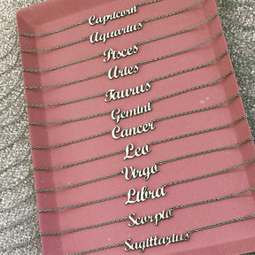 Urbanti Stainless Steel Script Zodiac Choker Necklace