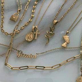 Urbanti Stainless Steel Script Zodiac Choker Necklace