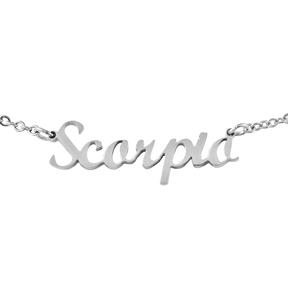 Urbanti Stainless Steel Script Zodiac Choker Necklace Silver / Capricorn