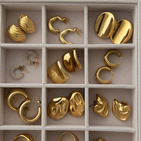 Urbanti Stainless Steel Senorita Pearl Hoop Earrings