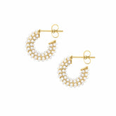 Urbanti Stainless Steel Senorita Pearl Hoop Earrings
