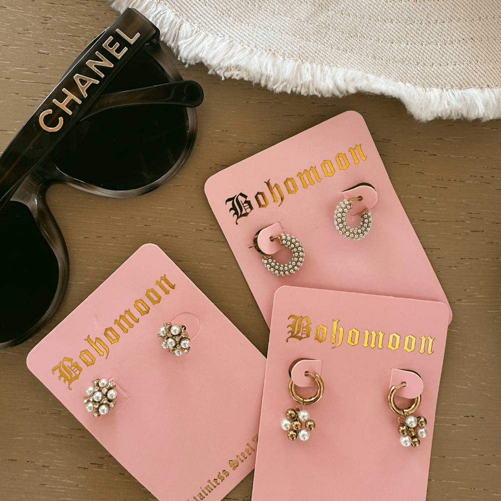 Urbanti Stainless Steel Senorita Pearl Hoop Earrings