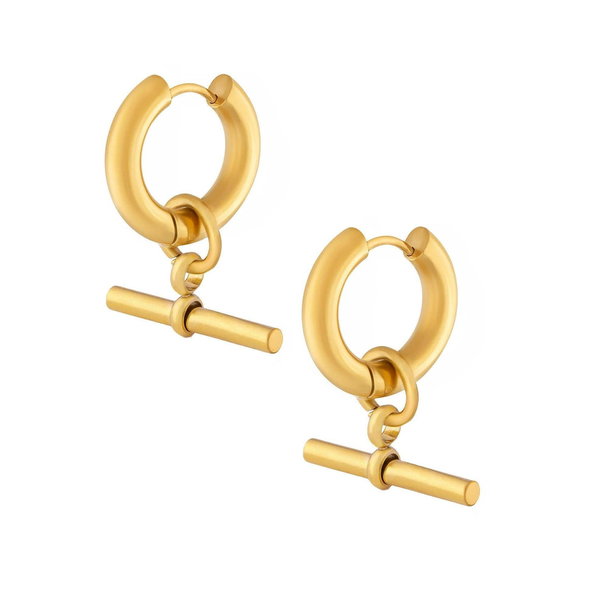 Urbanti Stainless Steel Set Sail Hoop Earrings Gold