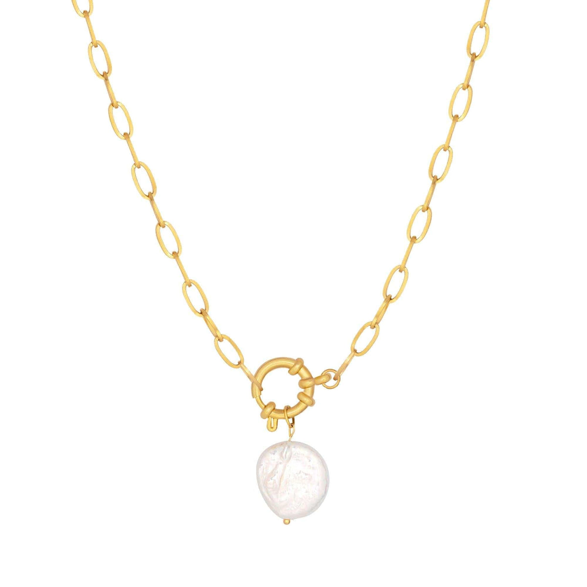 Urbanti Stainless Steel Sicily Pearl Necklace Gold