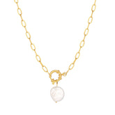Urbanti Stainless Steel Sicily Pearl Necklace Gold