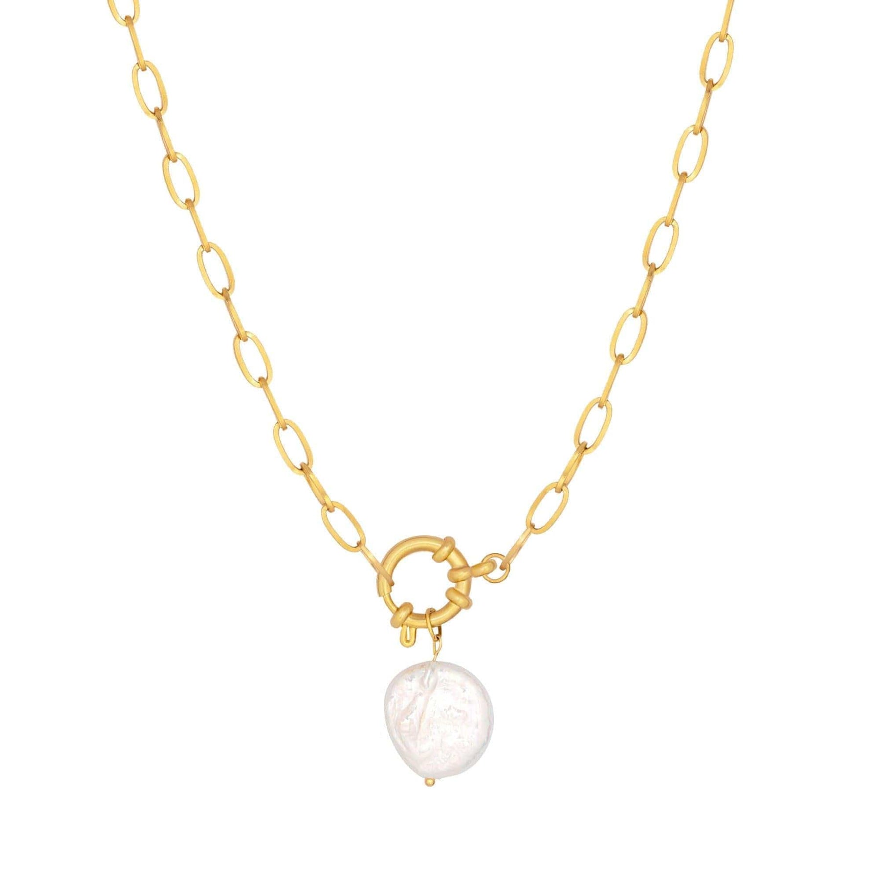 Urbanti Stainless Steel Sicily Pearl Necklace Gold