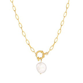 Urbanti Stainless Steel Sicily Pearl Necklace Gold