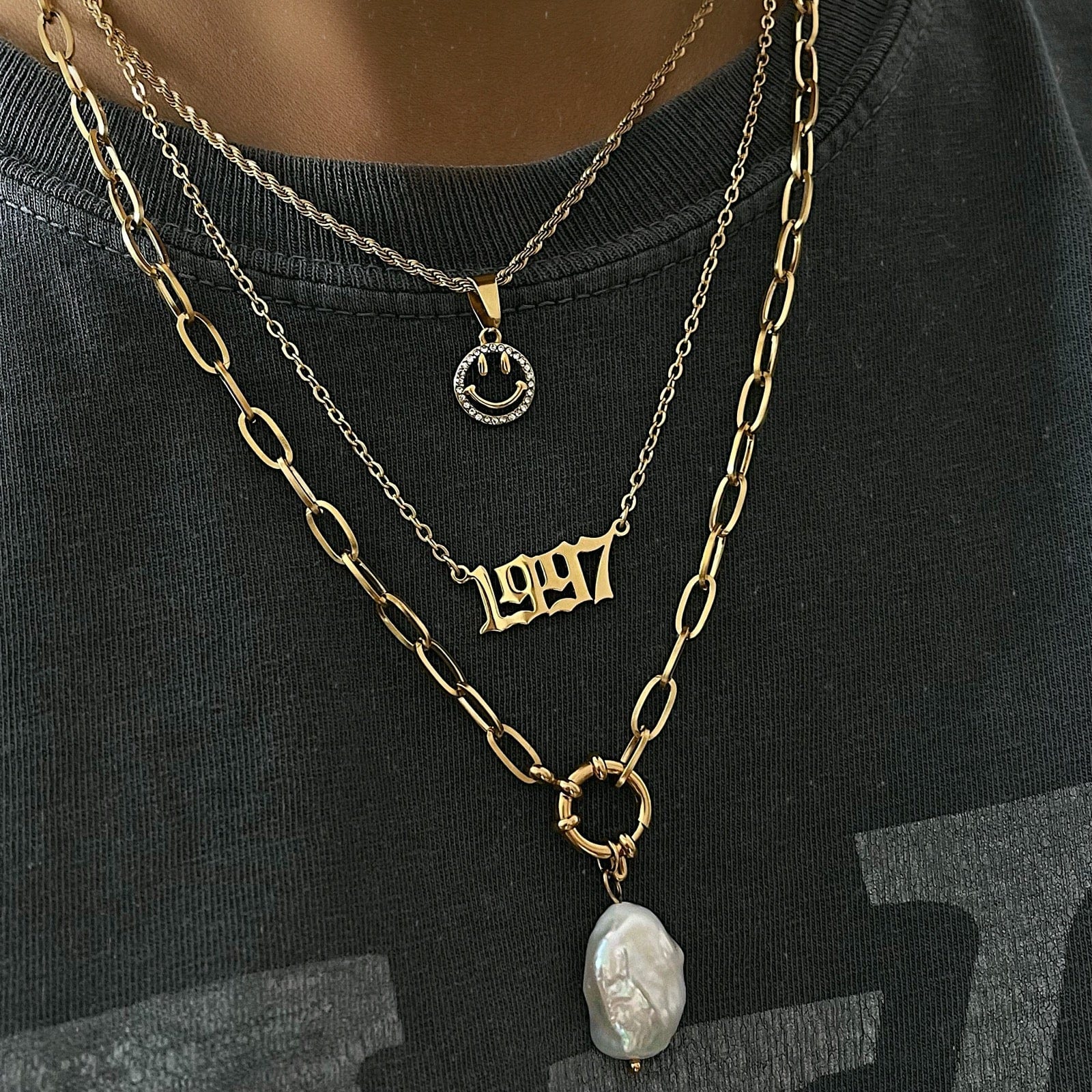 Urbanti Stainless Steel Sicily Pearl Necklace