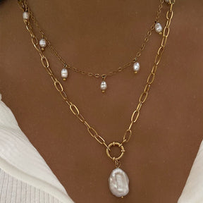 Urbanti Stainless Steel Sicily Pearl Necklace