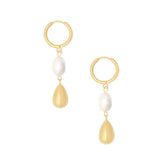 Urbanti Stainless Steel Soho Pearl Hoop Earrings