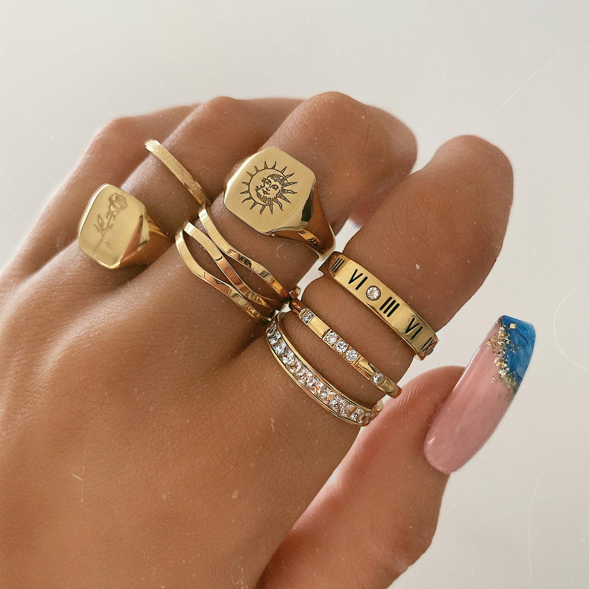 Urbanti Stainless Steel Solar System Signet Ring