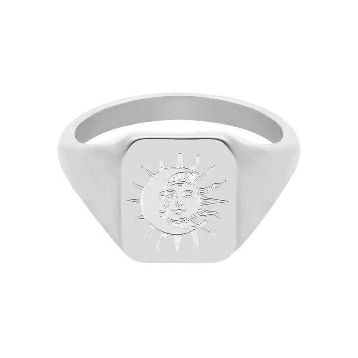 Urbanti Stainless Steel Solar System Signet Ring Silver / US 4 / UK H / EUR 46 / (xxsmall)