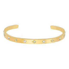 Urbanti Stainless Steel Sparkle Cuff Bracelet Gold