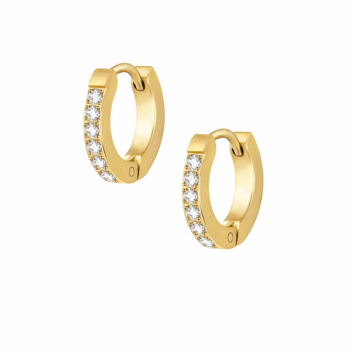 Urbanti Stainless Steel Spring Hoop Earrings Gold