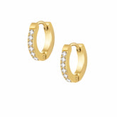 Urbanti Stainless Steel Spring Hoop Earrings Gold